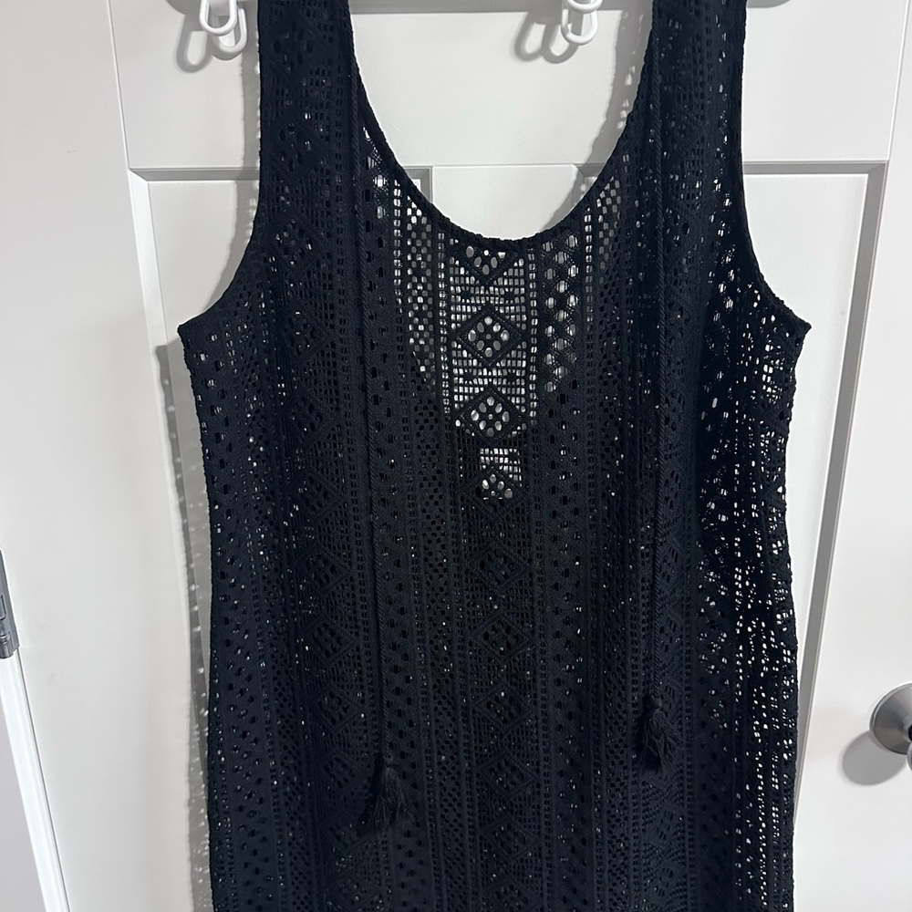 Black Crochet Swim Coverup